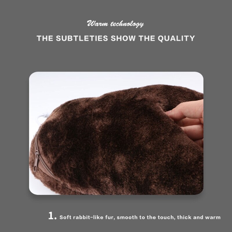 Practical Home Heating Shoes Electric Heated Slipper USB Soft Portable Winter Foot Warmer