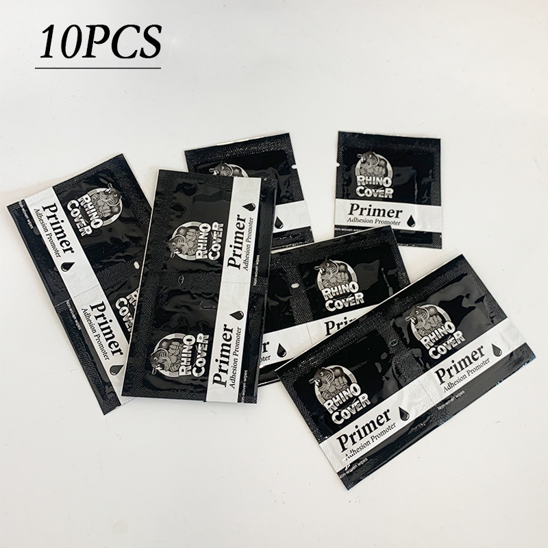100/4 pezzi sacchetti promotore di adesione Primer salviette Non tessute per rinforzatori di nastro adesivo su entrambi i lati accessori per auto colla adesiva: Brown