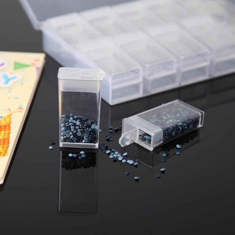 Transparante Diamant Schilderen Box Container Voor Sieraden Nail Art Accessorie