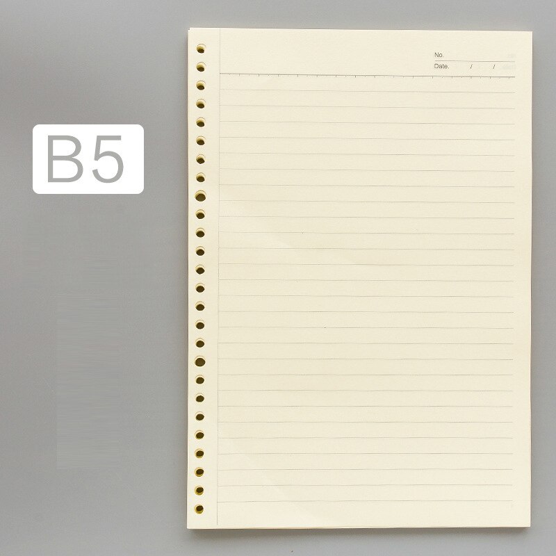 A5 B5 A4 Loose Leaf Notebook Refill Journal Plannner Notebook Inner Page 50 Sheets Diary Weekly Monthly DIY Inside Spiral Paper: B5 26Holes 50Sheets4