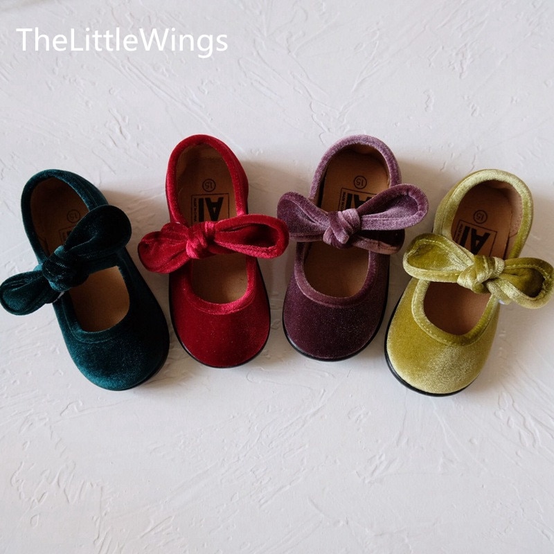 Children's shoes spring and autumn Korean velvet cute bowknot detachable girls shoes 1-8 years old