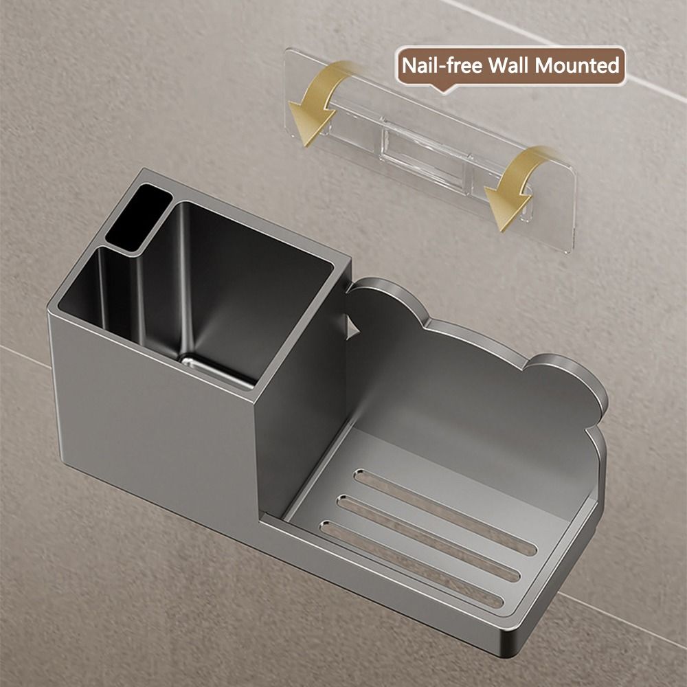 Nail-free Toilet Brush Holder Rack Durable No Punching Floor Toilet Cleaning Tool Nylon Bristles Long Handle