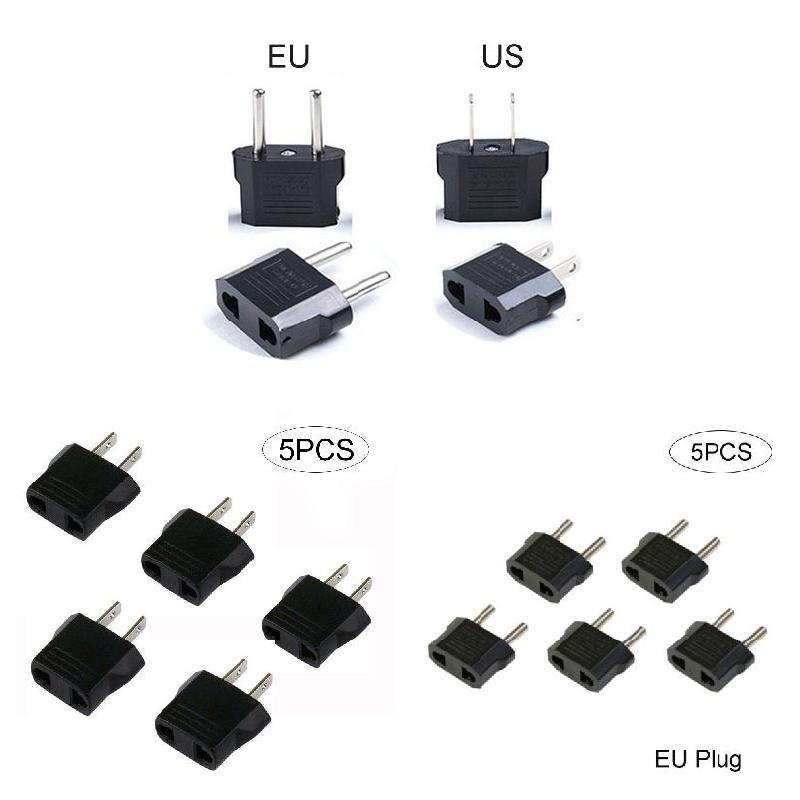 5Pcs 110V to 220V Power Plug Converter Travel Adapter EU To US Europe High Power Fast Portable Travel Converter Safe