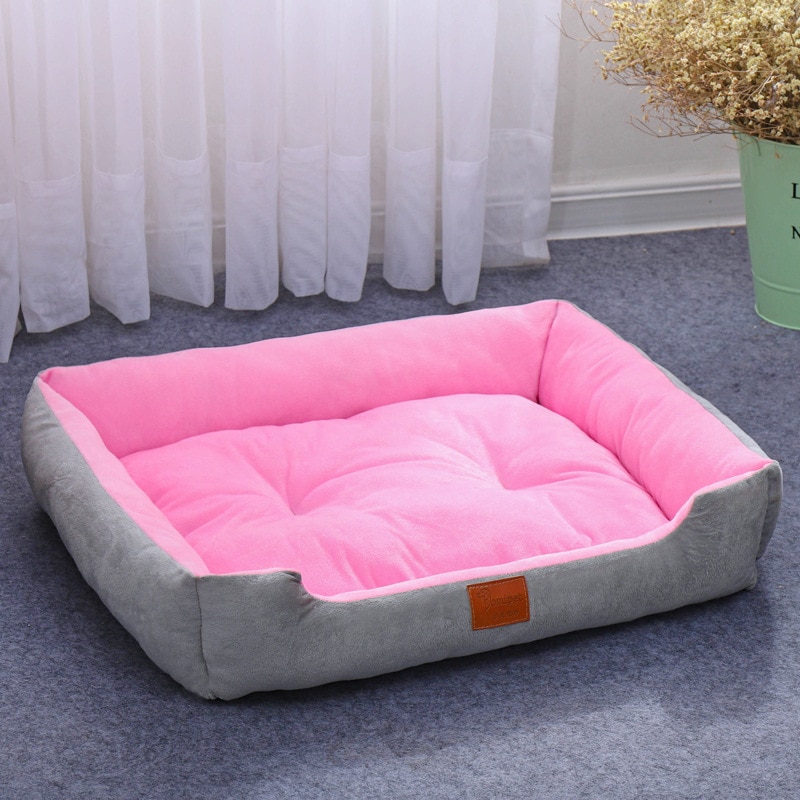 Super Soft Sofa Dog Beds Waterproof Bottom Soft Fleece Warm Bed For Dog Plus Size Soft Pet Bed Cat Bed Mat Autumn Winter Kennel: GrayPink / 68x58cm