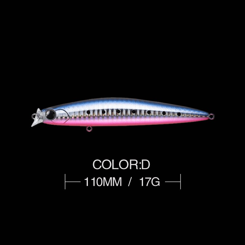 Kosuke 110F Sea Bass Minnow Lures Floating 110mm 17g Shallow Artificial Jerkbait Saltwater Fishing Tackle: D