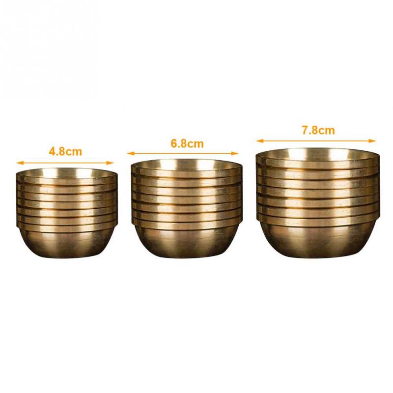 7pcs Tibet Tibetan Buddhist Supplies Water Offering Bowl Container Copper Craft