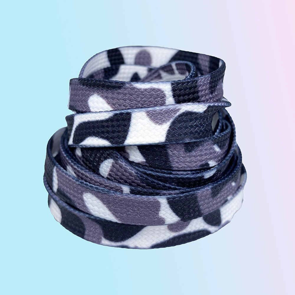 Bunte Schnürsenkel 120CM Breite Spitze Regenbogen Gradienten Druck Flache Leinwand Schuh Spitze Schuhe lässig Chromatische Farbe Schnürsenkel Für Turnschuhe: Schwarz
