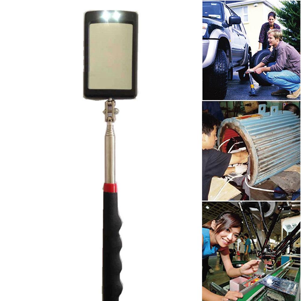 Miroir d'inspection de fond de véhicule, miroir d'inspection à paroi intérieure antidérapante, double rotule, outil de détection de voiture rotatif à 360 degrés