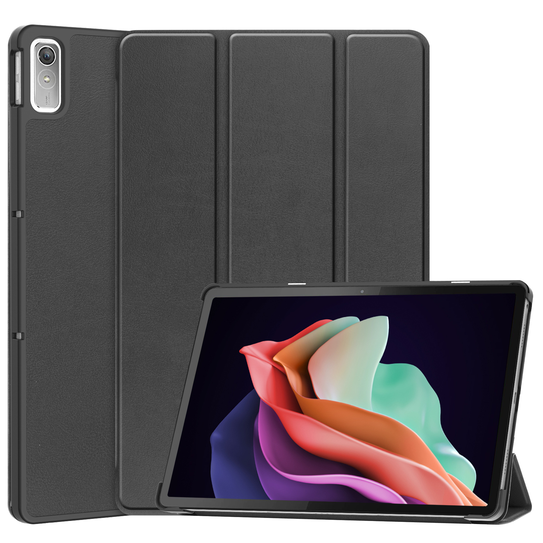 Para Lenovo Tab P11 2. a generación 11,5 funda para tableta 2022 TB350FU soporte plegable funda inteligente para Xiaoxin Pad Plus 2023 funda + película + bolígrafo: Negro