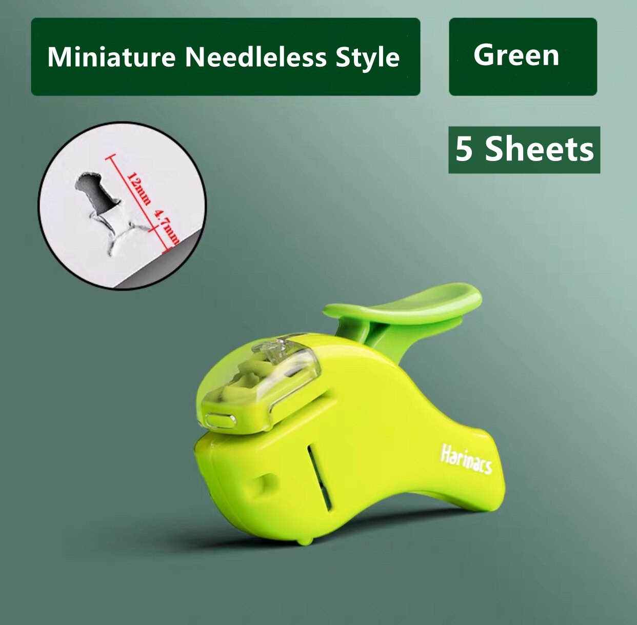 KOKUYO Stapleless Stapler Free Stapler Book Paper Mini Portable No Staples School Office Supplies For 5 Sheets or 10 Sheets: Mini Style-Green