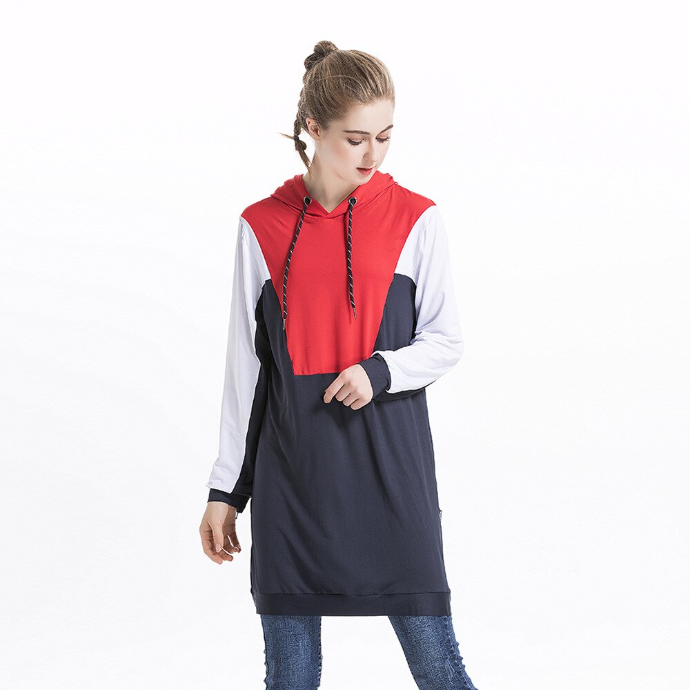 Moletom muçulmano feminino árabe muçulmano hoodies feminino pullovers topo 2021 jogging esportes agasalho com capuz manga longa blusa: L / BLUE