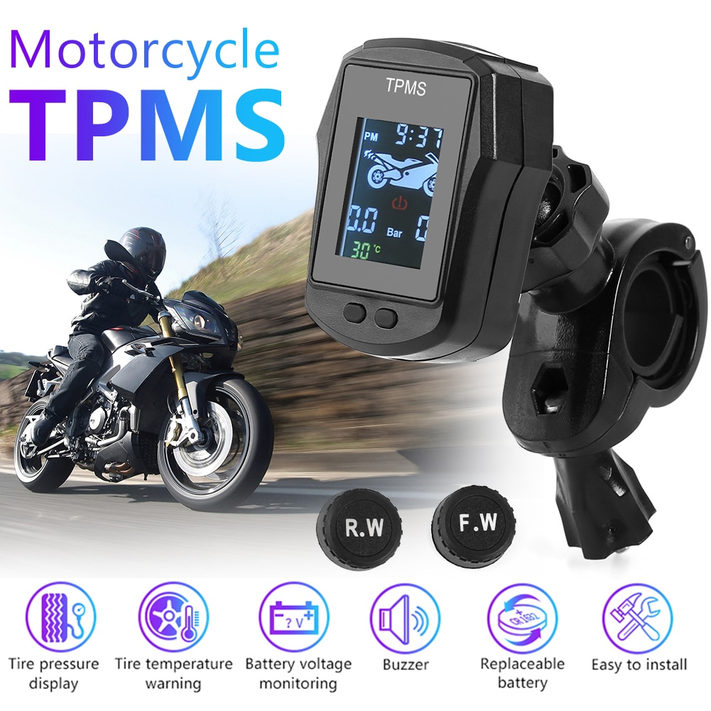 Waterdichte Motorfiets Tpms Motor Elektrische Fiets Band Band Pressure Monitoring Systeem Met Externe Sensoren