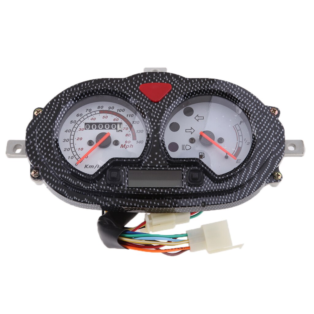 12V Scooter ATV Speedometer Gas Gauge Battery Level Retro Instrument 7 Pins
