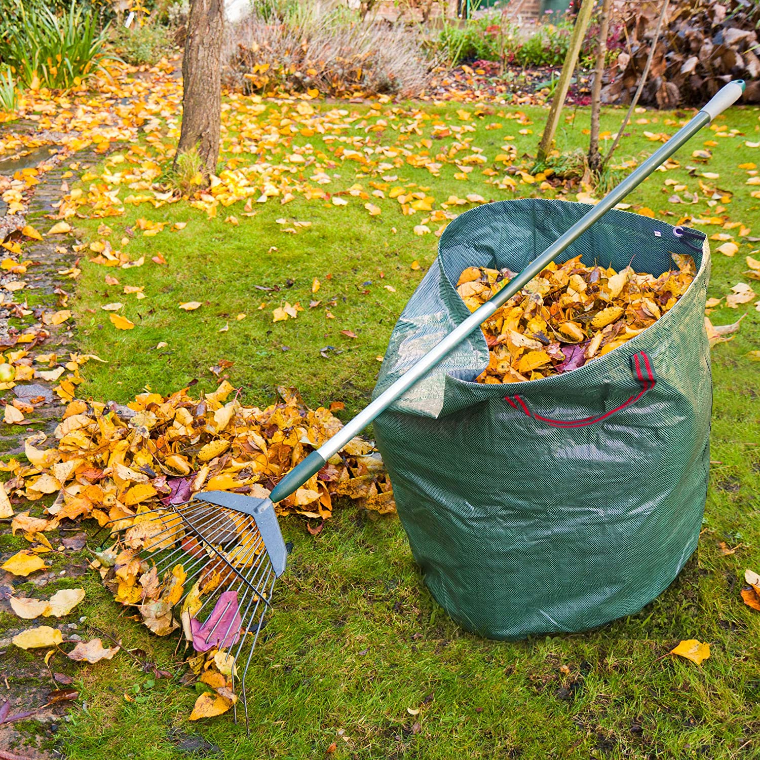 Garden Bags Yard Waste Bag Standable Reusable Leaf Grass Bag Garden Trash Containers Lawn Yard Waste Bags 272L