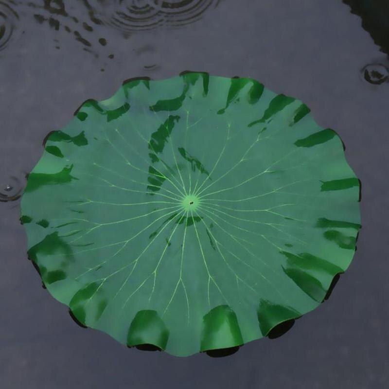1 stk kunstig lotus åkande flydende blomsterdam tank plante blad ornament hjem bryllup dam pool dekoration
