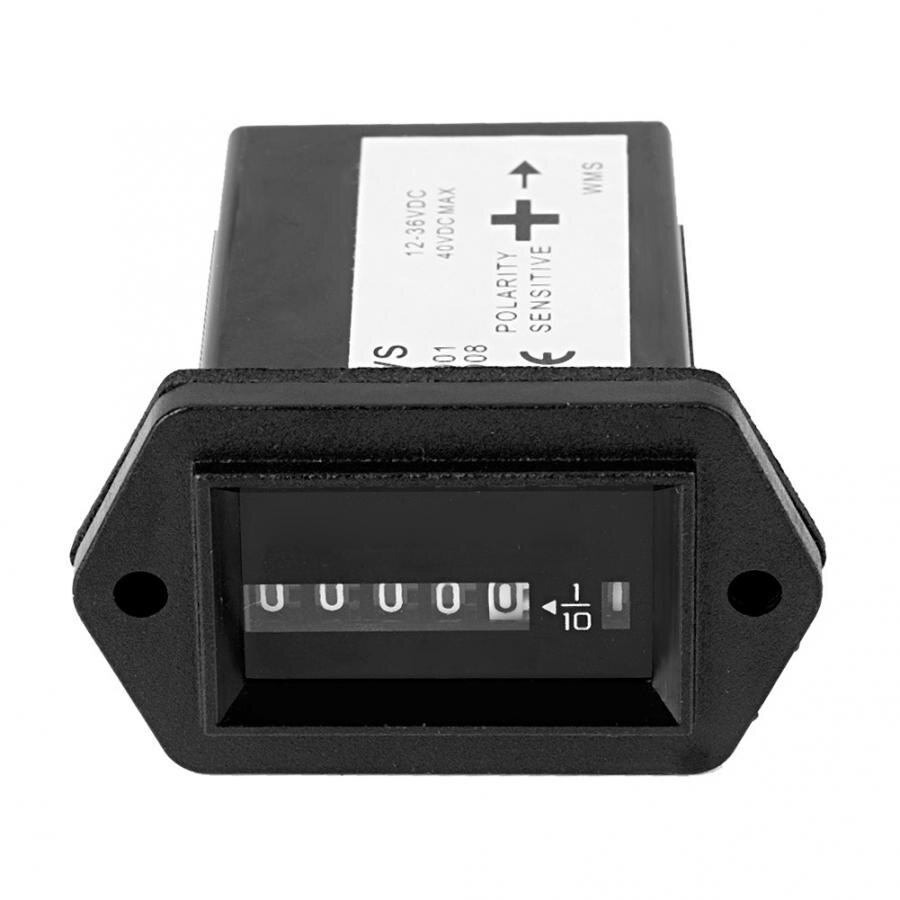 100% Brand Black Plastic DC12-36V Engine Hour Meter Timer Gauge For Truck Boat Car Tractor
