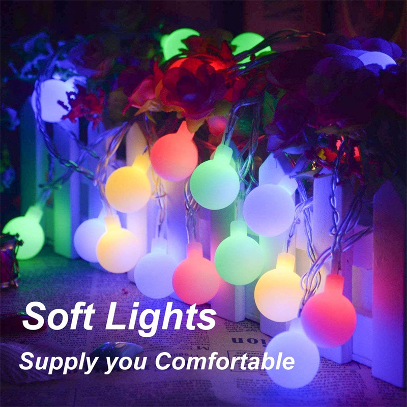 10m 20m 30m Weihnachten Girlande LED Ball Schnur Licht Lichterkette draussen Lampe Kette Lichter Weihnachten hochzeit Garten Straße Dekoration