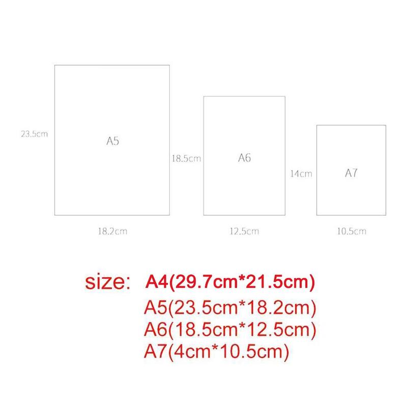 1Pcs Transparent Plastic Clip File Folder A4/A5/A6/A7 Notebook Loose Leaf Ring Binder Planner Agenda School Office Supplies