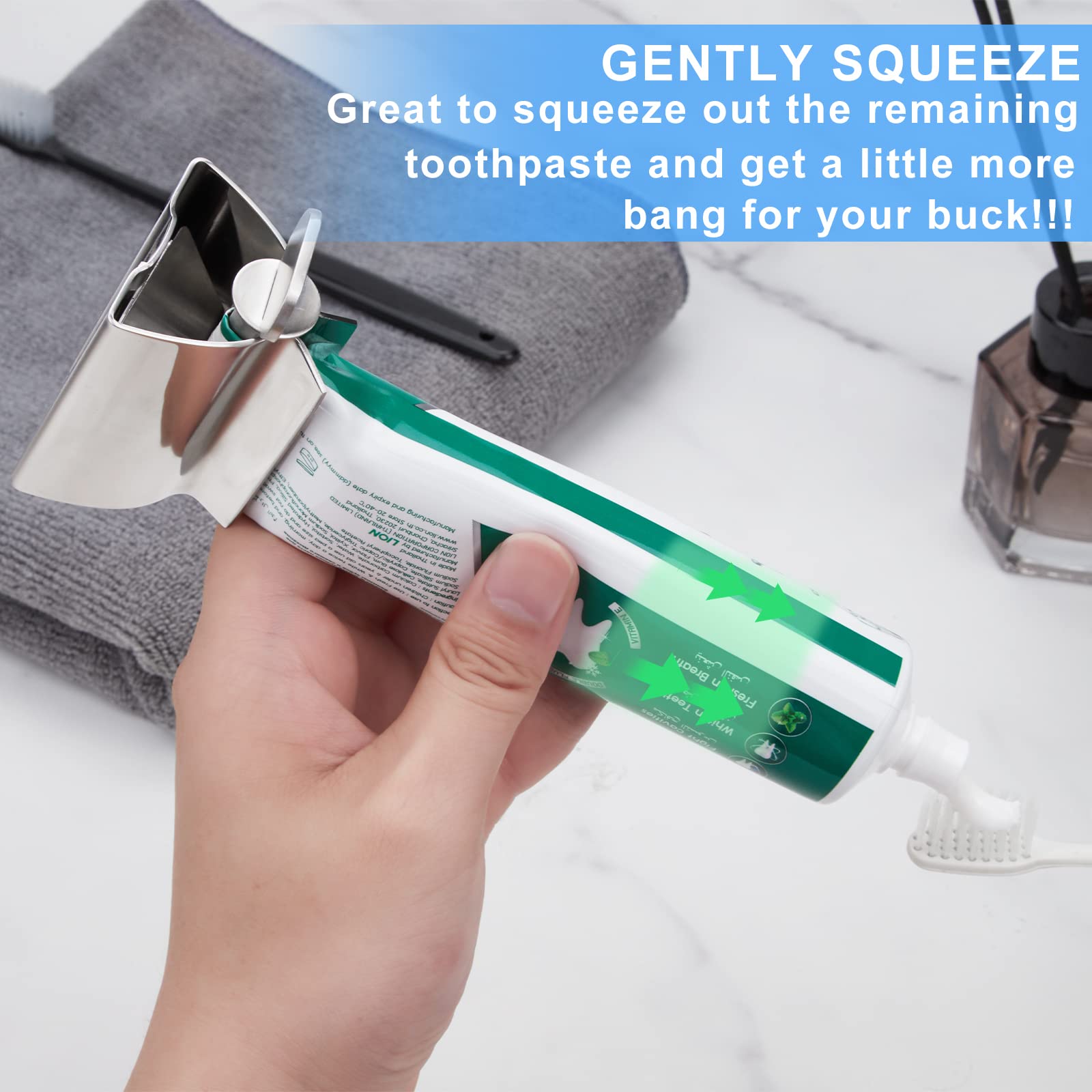 Exprimidor de pasta de dientes para el hogar, dispensador de pasta de dientes de acero inoxidable, Simple y práctico, pone un extremo para desperdiciar accesorios de baño, 1 ud.