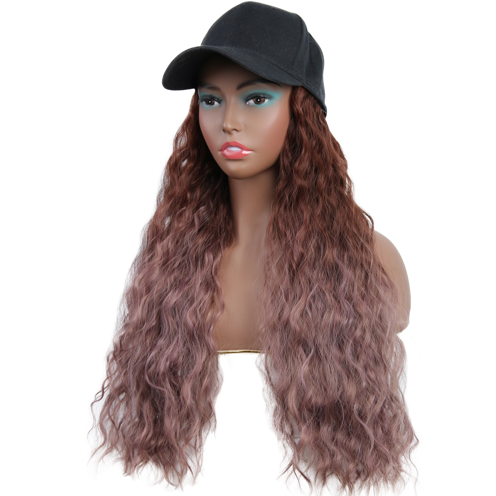 ONYX-peluca con gorro de béisbol para mujer, peluca de cabello de 22 ", gorra sintética ondulada, extensión de cabello, conexión natural, ajustable, para