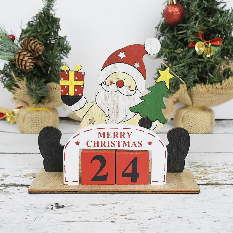 Glædelig jul snemandskalender julebordpynt til hjemmet noel år julemandsdukker nisseindretning: S03