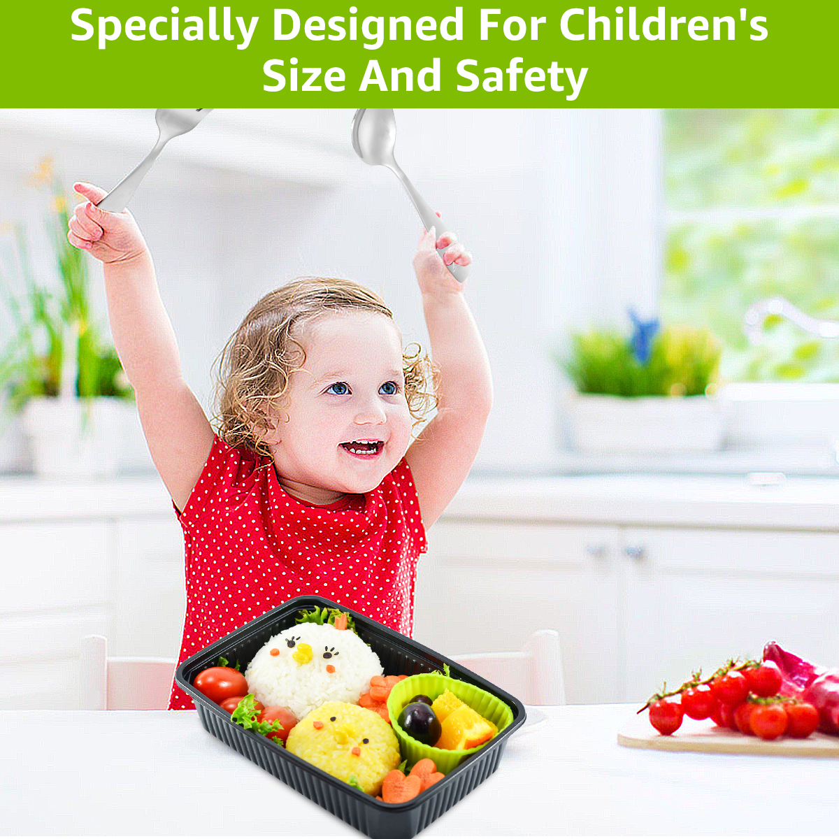 9/15Pcs Kids Silverware Set 410 Stainless Steel Kids Fork Spoon and Cutter Set Funny Dinosaur Flatware Set for Children Toddler