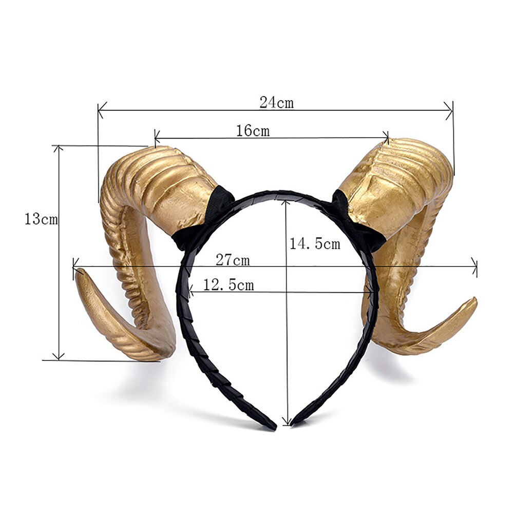 Xmas Hoofddeksels Antlers Schapen Hoorns Hoofdband Hoofddeksel Vrouwen Sieraden Foto Props Halloween Kerst Festival Cosplay Hoofdtooi