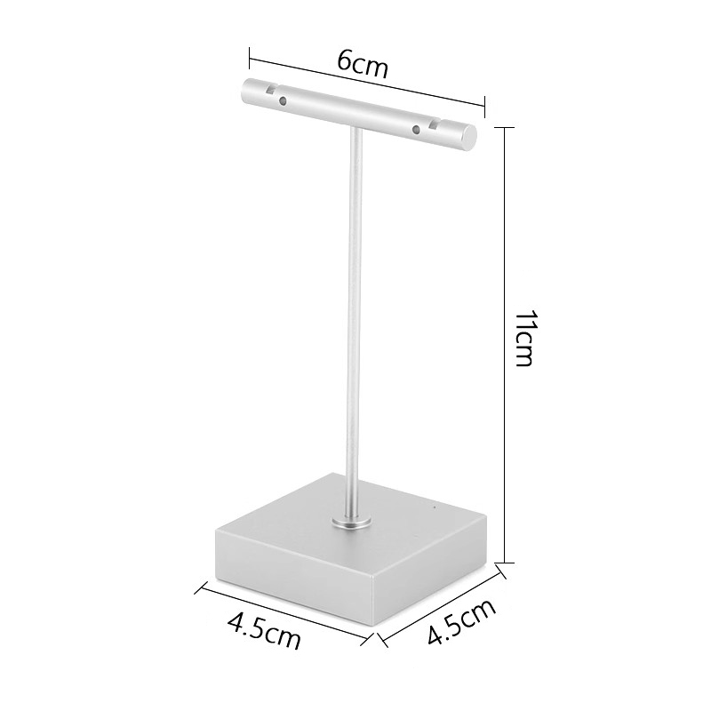 Örhängen i metall, displayställ för försäljning av smycken, ringörhängen, förvaringsställ, t-barhållare, örhängen, hängande arrangör: Vit