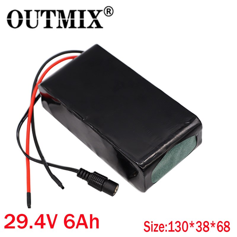 24v 6ah 7 s 2p 18650 li- jon uppladdningsbart batteripaket 29.4v 6000 mah elektrisk cykel moped balanseringsskoter + 29.4v 2a laddare: 29.4 v 6ah