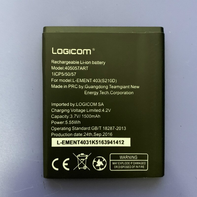 1500mAh 405057ART Battery For Logicom L-EMENT LEMENT EMENT 403 S210D