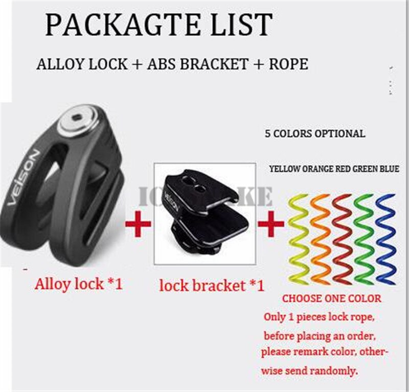 Blokada do motocykla Alarm dla Moto Security zamek do hamulca tarczowego wodoodporny antykradzieżowy motocykl blokada rowerowa Alarm motocyklowy rower: ALLOY BK D SET