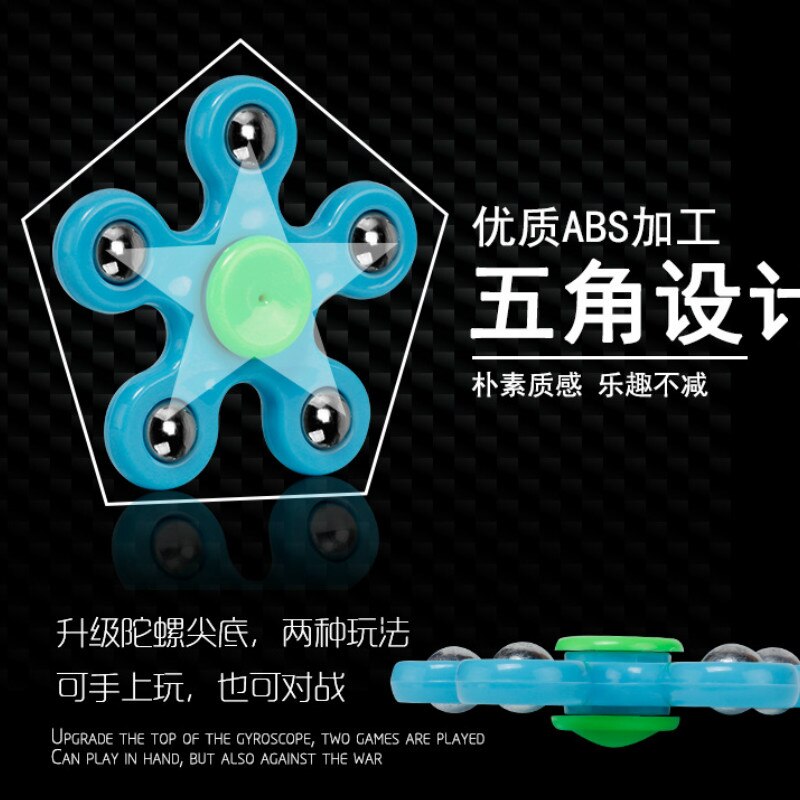 Juguete antiestrés el Pentágono cinco cuenta PUNTA DEL Fidget Spinner