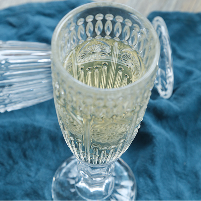 Copas de champán de cristal para boda copa de vino whisky copa de 5oz 7oz 9oz copa de cristal Retro europea en relieve sin plomo