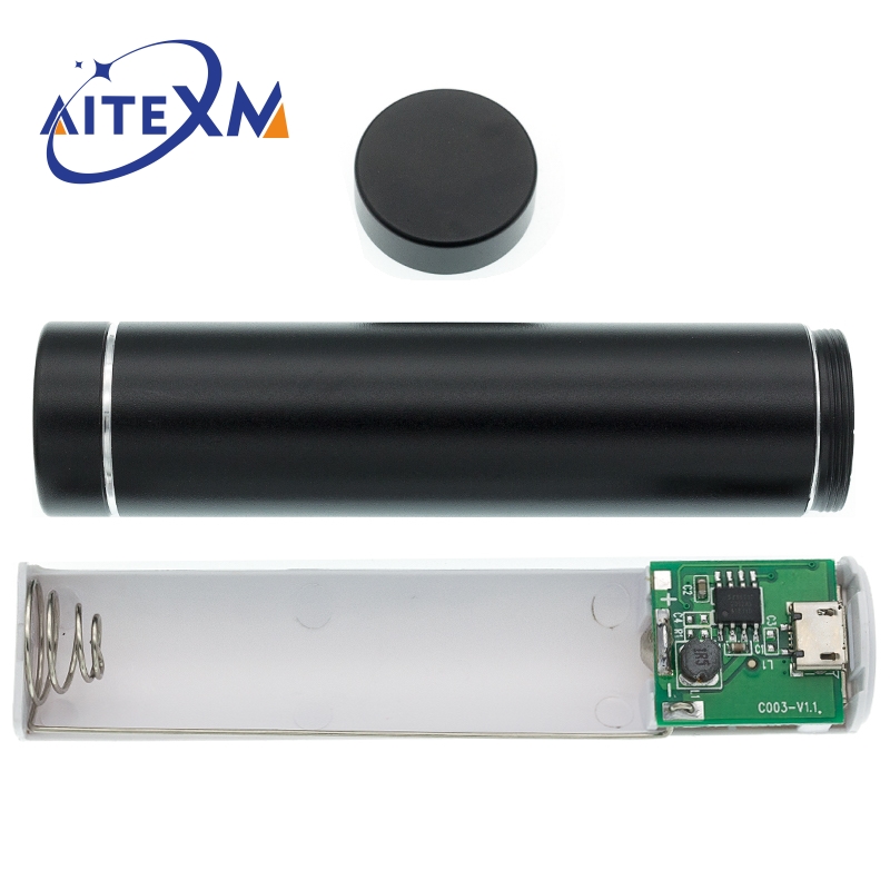 Batterie externe en métal pour smartphone, kit de bricolage, boîtier de rangement, soudure gratuite imbibée, 1X, batterie 18650, 5V, 1A, chargeur USB