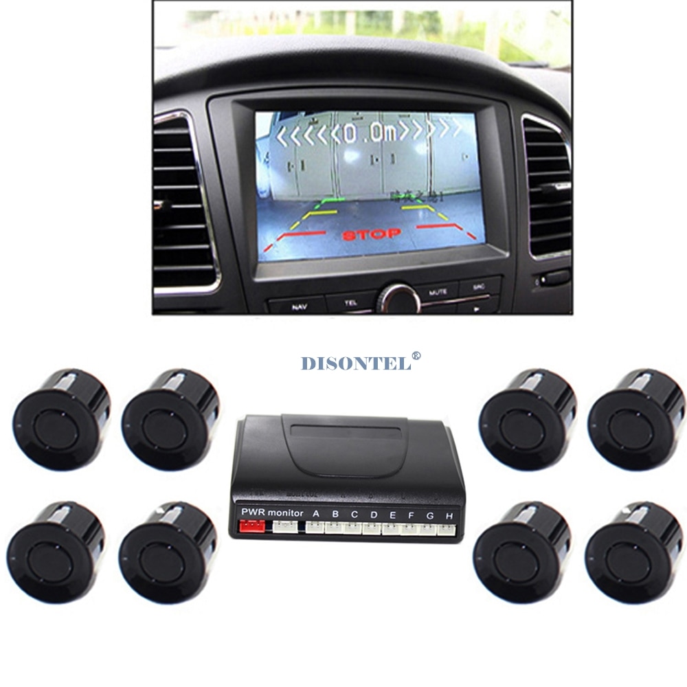Auto parkeersensor lcd-scherm monitor parktronic sensor autodetector 6 kleuren achteruitrijsensor 8 sensoren 12v achteruitrijsensoren