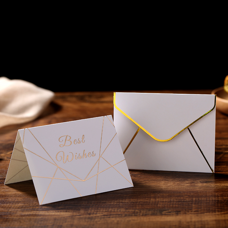 10 stk mini guld prægede tak kort valentine tillykke med fødselsdagen julefest bryllupsinvitationer brev lykønskningskort