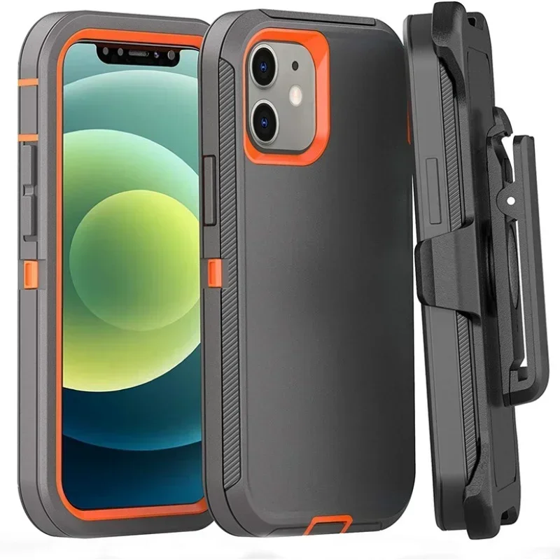 Luxury Hybrid Heavy Duty Armor Phone Case for IPhone 16 Pro Max Plus Shockproof Protect Otter Hard Box Belt Clip Cover