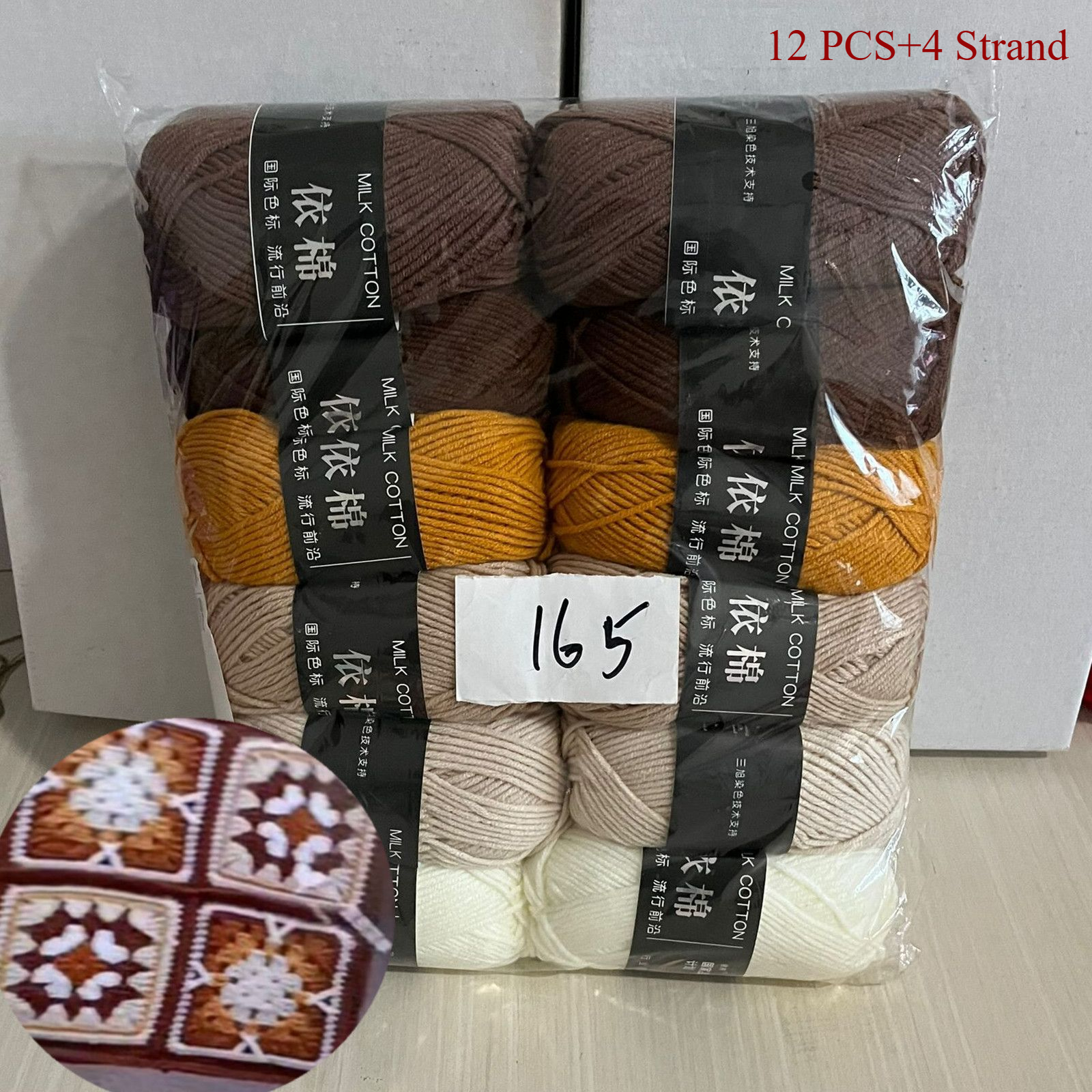 12 pièces fil volumineux Crochet ensemble Viscose mélange fil pour tricot à la main écharpe laine épaisse tricot bricolage coton Crochet fil: Black