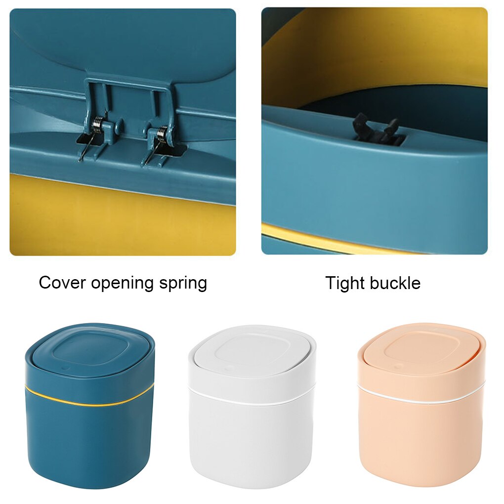 Desktop Trash Can 4L Garbage Storage Waste Bin Bucket Living Room Table Dustbins Portable Pencil Container Organizer
