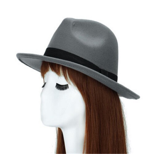 Chapeau fedora vintage pour homme et femme, style trilby, style jazz, style panama, style rétro, unisexe: Gris