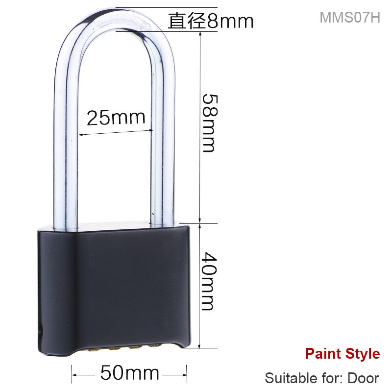 Outdoor Lock No Key 4 Digit Combination Coded Padlock, Waterproof Rustproof Brass Big Size Copper for Fence Warehouse Door Locks: MMS07H