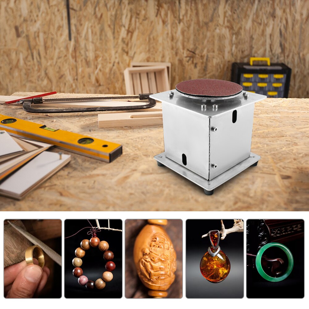 Mini Bench Disc Sander Electric Edge Sharpener 7 Variable Speed 20 Sanding Discs Self-adhesive DIY Polishing Grinding Machine