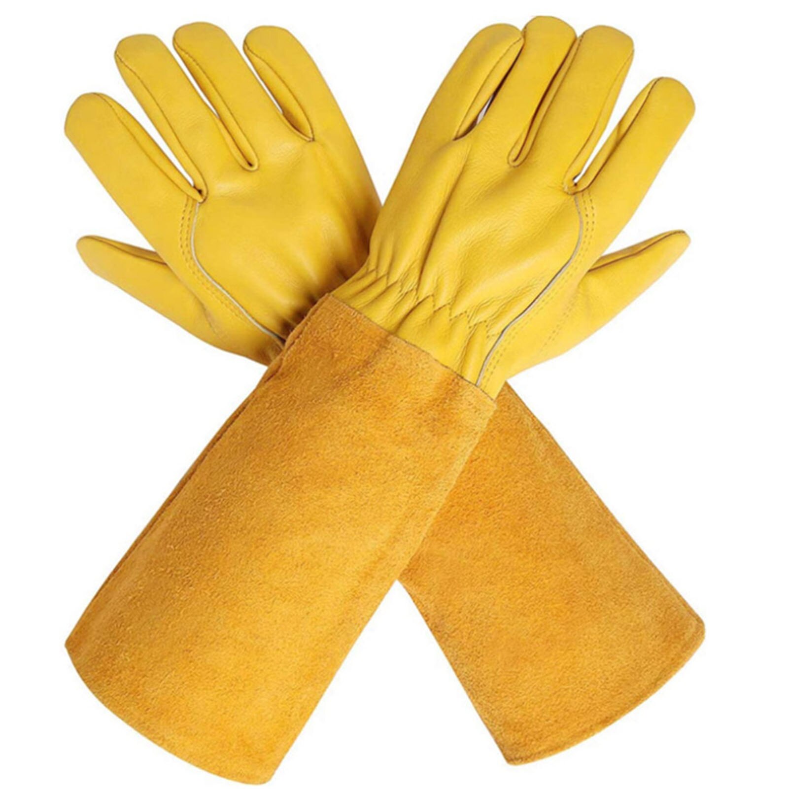 Dorn-Proof Handschuhe 1 Paar Gartenarbeit Lange Handschuhe Anti-tragen Stab-beständig Schweißen Handschuhe Garten Protector Für rose Rebschnitt: Yellow M