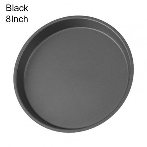 Plaque à Pizza en acier au carbone, pratique, résistant à l'usure, poêle chauffante Portable, matériaux de alimentaire pour Restaurant:  Black 8Inch