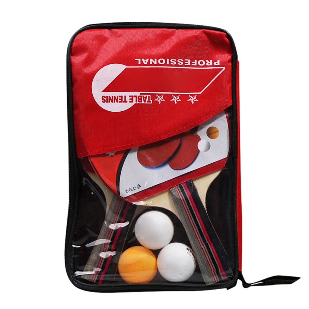 Indoor 2 Player Table Tennis Racket 2PCS Paddle Bat 3Balls Set Ping Pong Paddle Racket Set raquete tenis de mesa