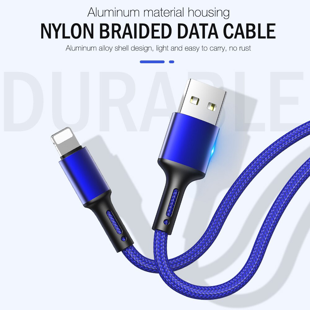 2m 3m USB Cable For iPhone 12 11 Pro Max X XR XS 8 7 6 6s 5 5s iPad Fast Data Charging Charger USB Origin Wire Cord Phone Cables
