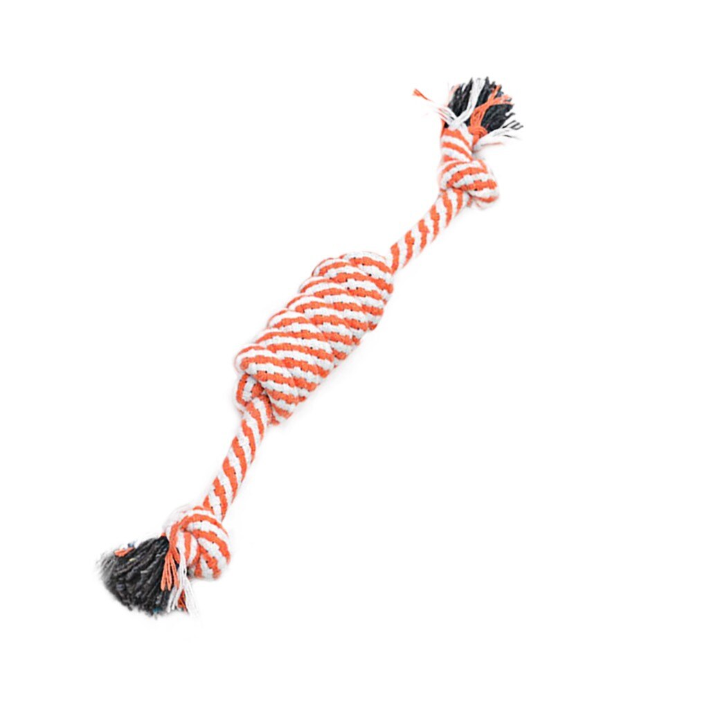 1 Pc Huisdieren Honden Dierbenodigdheden Pet Dog Puppy Katoen Chew Knot Toy Duurzaam Gevlochten Bone Touw 15Cm Grappig tool # J20: Orange 