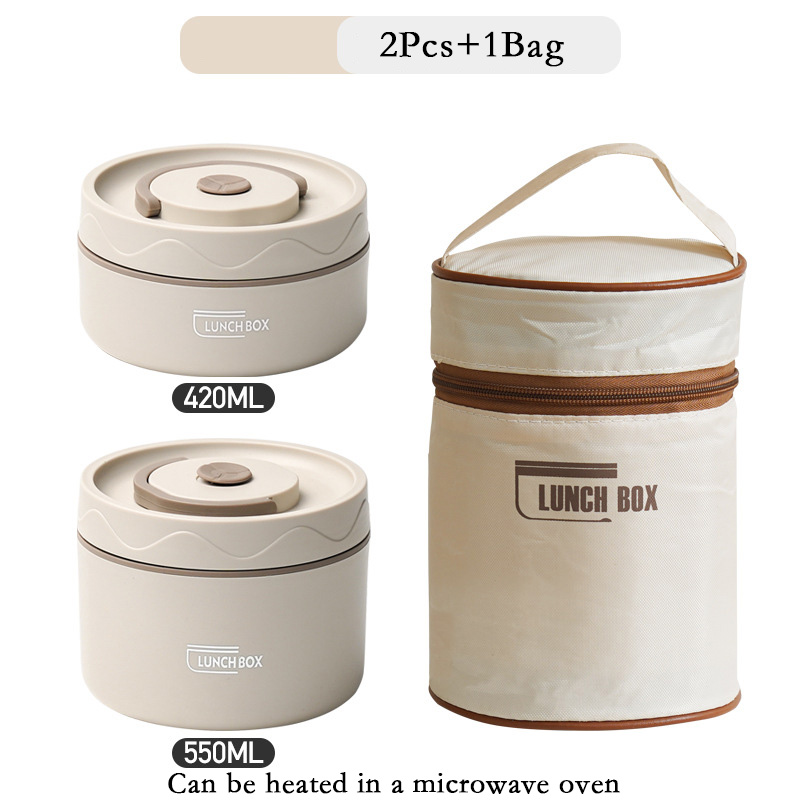 Leakproof Bento Box for Adults with Lunch Bag and Tableware Insulated Stainless Steel Lunch Box High Capacity Portable Snack Box: Red