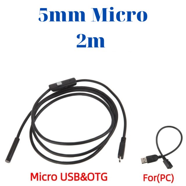 Endoskop Kamera für Android Telefon PC Flexible Kabel 7mm 5,5mm IP67 Wasserdichte Micro USB C Industrie: 5.5mm 2M