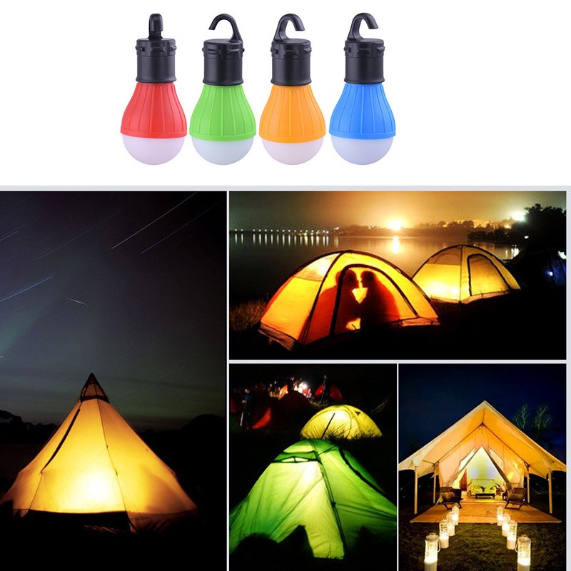 Mini bærbar telt lys led pære nødlampe vanntett hengende krok camping lommelykt @ls